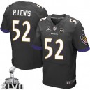 Men Nike Baltimore Ravens &52 Ray Lewis Elite Black Alternate Super Bowl XLVII NFL Jersey