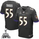 Men Nike Baltimore Ravens &55 Terrell Suggs Elite Black Alternate Super Bowl XLVII NFL Jersey