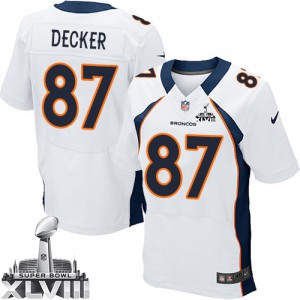 Hommes Nike Denver Broncos # 87 Eric Decker Élite blanc Super Bowl XLVIII NFL Maillot Magasin