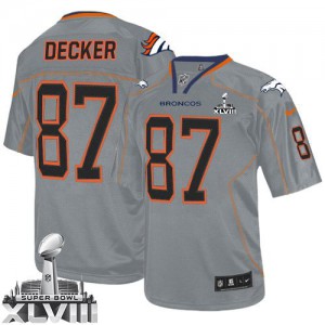 Hommes Nike Denver Broncos # 87 Eric Decker élite Lights Out gris Super Bowl XLVIII NFL Maillot Magasin