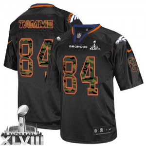 Hommes Nike Denver Broncos # 84 Jacob Tamme Élite Camo noir mode Super Bowl XLVIII NFL Maillot Magasin