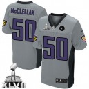 Men Nike Baltimore Ravens &50 Albert McClellan Elite Grey Shadow Super Bowl XLVII NFL Jersey