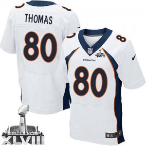 Hommes Nike Denver Broncos # 80 Julius Thomas Élite blanc Super Bowl XLVIII NFL Maillot Magasin