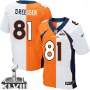 Men Nike Denver Broncos &81 Joel Dreessen Elite Team/Road Two Tone Super Bowl XLVIII NFL Jersey