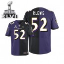 Men Nike Baltimore Ravens &52 Ray Lewis Elite Team/Alternate Two Tone Super Bowl XLVII NFL Jersey