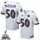 Men Nike Baltimore Ravens &50 Albert McClellan Elite White Super Bowl XLVII NFL Jersey