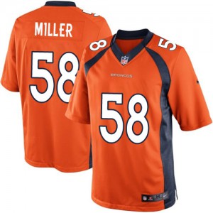 Jeunesse Nike Denver Broncos # 58 Von Miller élite Orange équipe NFL Maillot Magasin de couleur