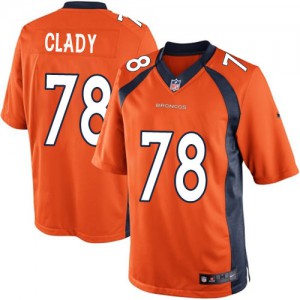 Jeunesse Nike Denver Broncos # 78 Ryan Clady élite Orange équipe NFL Maillot Magasin de couleur