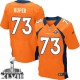 Men Nike Denver Broncos &73 Chris Kuper Elite Orange Team Color Super Bowl XLVIII NFL Jersey