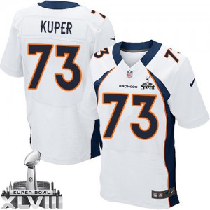 Hommes Nike Denver Broncos # 73 Chris Kuper Élite blanc Super Bowl XLVIII NFL Maillot Magasin