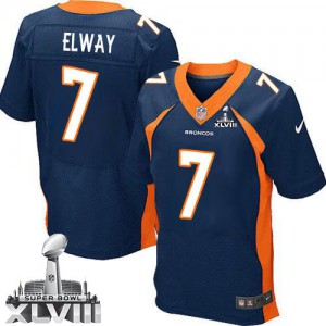Hommes Nike Denver Broncos # 7 John Elway Élite Navy bleu alternent Superbowl XLVIII NFL Maillot Magasin Hommes Nike Denver Broncos # 7 John Elway Élite Navy bleu alternent Superbowl XLVIII NFL Maillot Magasin