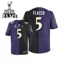 Men Nike Baltimore Ravens &5 Joe Flacco Elite Team/Alternate Two Tone Super Bowl XLVII NFL Jersey