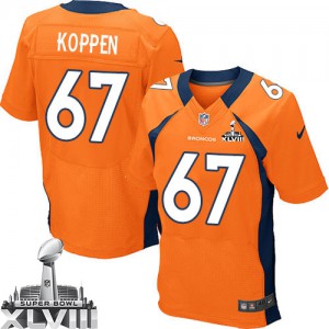 Couleur Super Bowl XLVIII NFL maillot de l'équipe Hommes Nike Denver Broncos # 67 Dan Koppen Élite Orange