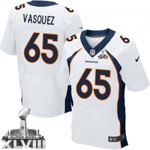 Hommes Nike Denver Broncos # 65 Louis Vasquez Élite blanc Super Bowl XLVIII NFL Maillot Magasin
