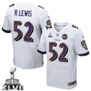 Men Nike Baltimore Ravens &52 Ray Lewis Elite White Super Bowl XLVII NFL Jersey