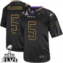 Men Nike Baltimore Ravens &5 Joe Flacco Elite Lights Out Black Super Bowl XLVII NFL Jersey