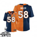 Men Nike Denver Broncos &58 Von Miller Elite Alternate/Team Two Tone C Patch Super Bowl XLVIII NFL Jersey