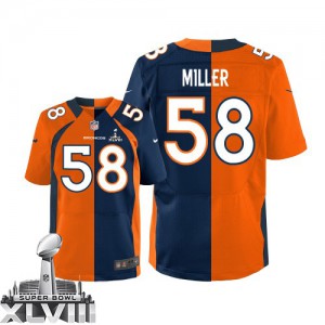 Hommes Nike Denver Broncos # 58 Von Miller élite Team/remplaçant deux ton Super Bowl XLVIII NFL Maillot Magasin