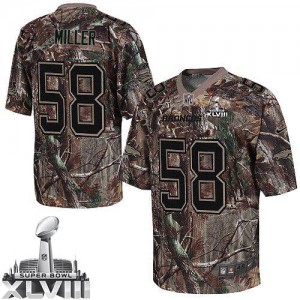 Hommes Nike Denver Broncos # 58 Von Miller élite Camo Realtree Super bol XLVIII NFL Maillot Magasin