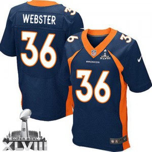 Hommes Nike Denver Broncos # 36 aurelie Webster élite Navy bleu alternent Superbowl XLVIII NFL Maillot Magasin