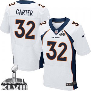 Hommes Nike Denver Broncos # 32 Tony Carter Élite blanc Super Bowl XLVIII NFL Maillot Magasin