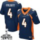 Men Nike Denver Broncos &4 Britton Colquitt Elite Navy Blue Alternate Super Bowl XLVIII NFL Jersey
