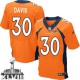 Men Nike Denver Broncos &30 Terrell Davis Elite Orange Team Color Super Bowl XLVIII NFL Jersey