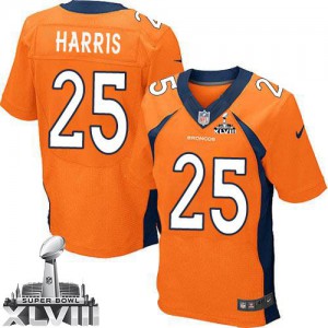 Couleur Super Bowl XLVIII NFL maillot de l'équipe Hommes Nike Denver Broncos # 25 Chris Harris Élite Orange