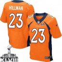 Men Nike Denver Broncos &23 Ronnie Hillman Elite Orange Team Color Super Bowl XLVIII NFL Jersey