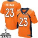 Men Nike Denver Broncos &23 Ronnie Hillman Elite Orange Team Color Super Bowl XLVIII NFL Jersey