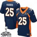 Men Nike Denver Broncos &25 Chris Harris Elite Navy Blue Alternate Super Bowl XLVIII NFL Jersey