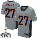 Men Nike Denver Broncos &27 Steve Atwater Elite Grey Shadow Super Bowl XLVIII NFL Jersey