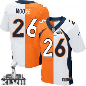 Hommes Nike Denver Broncos # 26 Rahim Moore équipe/route élite deux ton Super Bowl XLVIII NFL Maillot Magasin