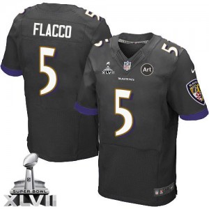 Hommes Nike Baltimore Ravens # 5 Joe Flacco Élite noir alternent Super Bowl XLVII NFL Maillot Magasin Hommes Nike Baltimore Ravens # 5 Joe Flacco Élite noir alternent Super Bowl XLVII NFL Maillot Magasin