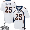 Men Nike Denver Broncos &25 Chris Harris Elite White Super Bowl XLVIII NFL Jersey