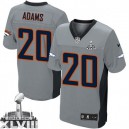 Men Nike Denver Broncos &20 Mike Adams Elite Grey Shadow Super Bowl XLVIII NFL Jersey