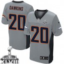 Men Nike Denver Broncos &20 Brian Dawkins Elite Grey Shadow Super Bowl XLVIII NFL Jersey