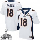 Men Nike Denver Broncos &18 Peyton Manning New Elite White Super Bowl XLVIII NFL Jersey