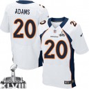 Men Nike Denver Broncos &20 Mike Adams Elite White Super Bowl XLVIII NFL Jersey