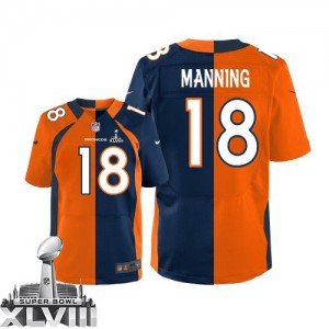 Hommes Nike Denver Broncos # 18 Peyton Manning élite Team/remplaçant deux ton Super Bowl XLVIII NFL Maillot Magasin