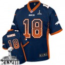 Men Nike Denver Broncos &18 Peyton Manning Elite Navy Blue Drift Fashion Super Bowl XLVIII NFL Jersey