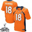 Men Nike Denver Broncos &18 Peyton Manning Elite Orange Team Color Super Bowl XLVIII NFL Jersey