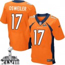 Men Nike Denver Broncos &17 Brock Osweiler Elite Orange Team Color Super Bowl XLVIII NFL Jersey