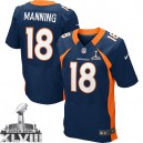 Men Nike Denver Broncos &18 Peyton Manning Elite Navy Blue Alternate Super Bowl XLVIII NFL Jersey
