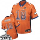 Men Nike Denver Broncos &18 Peyton Manning Elite Orange Drift Fashion Super Bowl XLVIII NFL Jersey