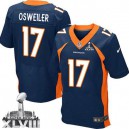 Men Nike Denver Broncos &17 Brock Osweiler Elite Navy Blue Alternate Super Bowl XLVIII NFL Jersey