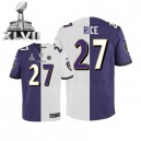 Men Nike Baltimore Ravens &27 Ray Rice Elite Team/Road Two Tone Super Bowl XLVII NFL Jersey