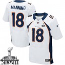 Men Nike Denver Broncos &18 Peyton Manning Elite White Super Bowl XLVIII NFL Jersey