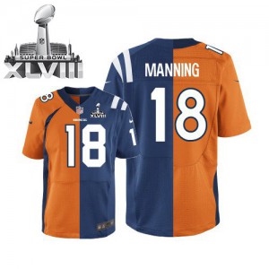 Hommes Nike Denver Broncos # 18 Peyton Manning élite Broncos/Colts deux ton Super Bowl XLVIII NFL Maillot Magasin