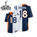 Men Nike Denver Broncos &18 Peyton Manning Elite Broncos Alternate/Colts Road Two Tone Super Bowl XLVIII NFL Jersey